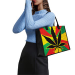 Cannabis Rasta Print Canvas Tote Bag
