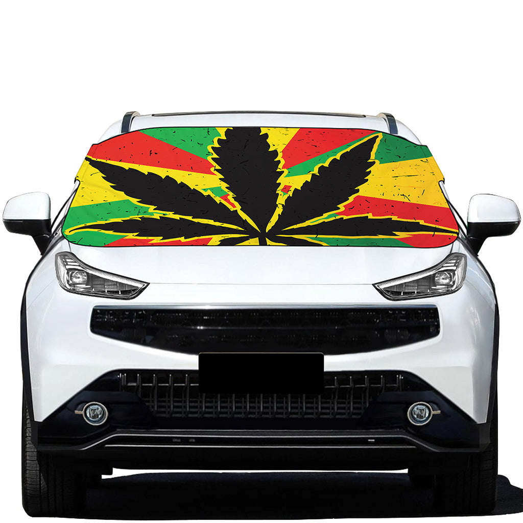 Cannabis Rasta Print Car Windshield Snow Cover