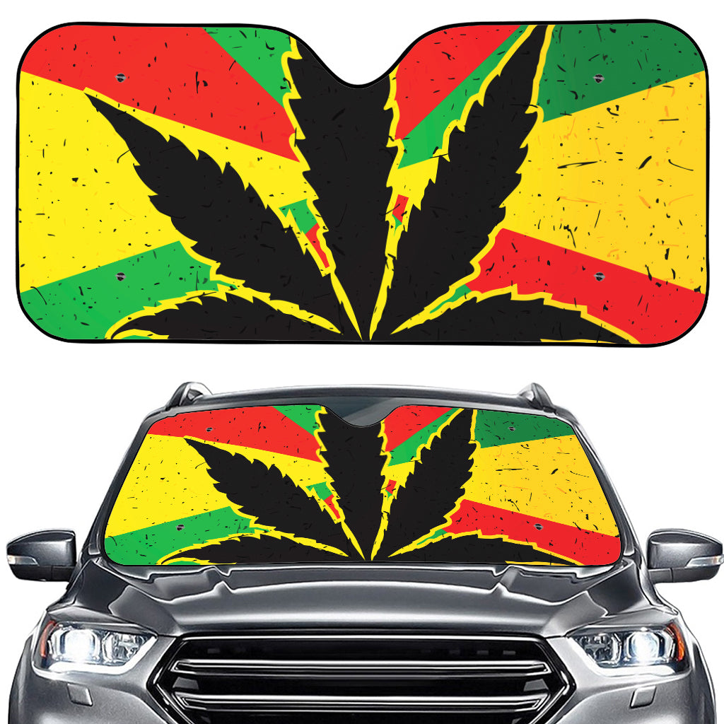 Cannabis Rasta Print Car Windshield Sun Shade