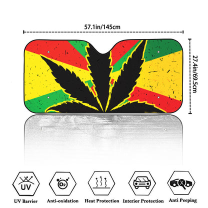 Cannabis Rasta Print Car Windshield Sun Shade