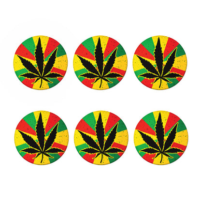 Cannabis Rasta Print Coaster Set