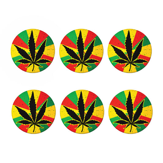 Cannabis Rasta Print Coaster Set