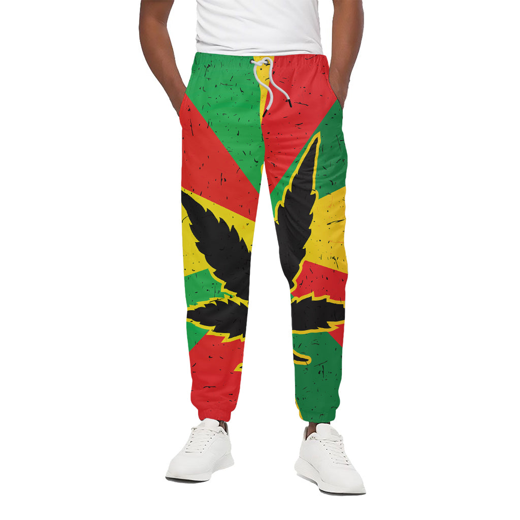 Cannabis Rasta Print Cotton Pants