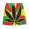 Cannabis Rasta Print Cotton Shorts