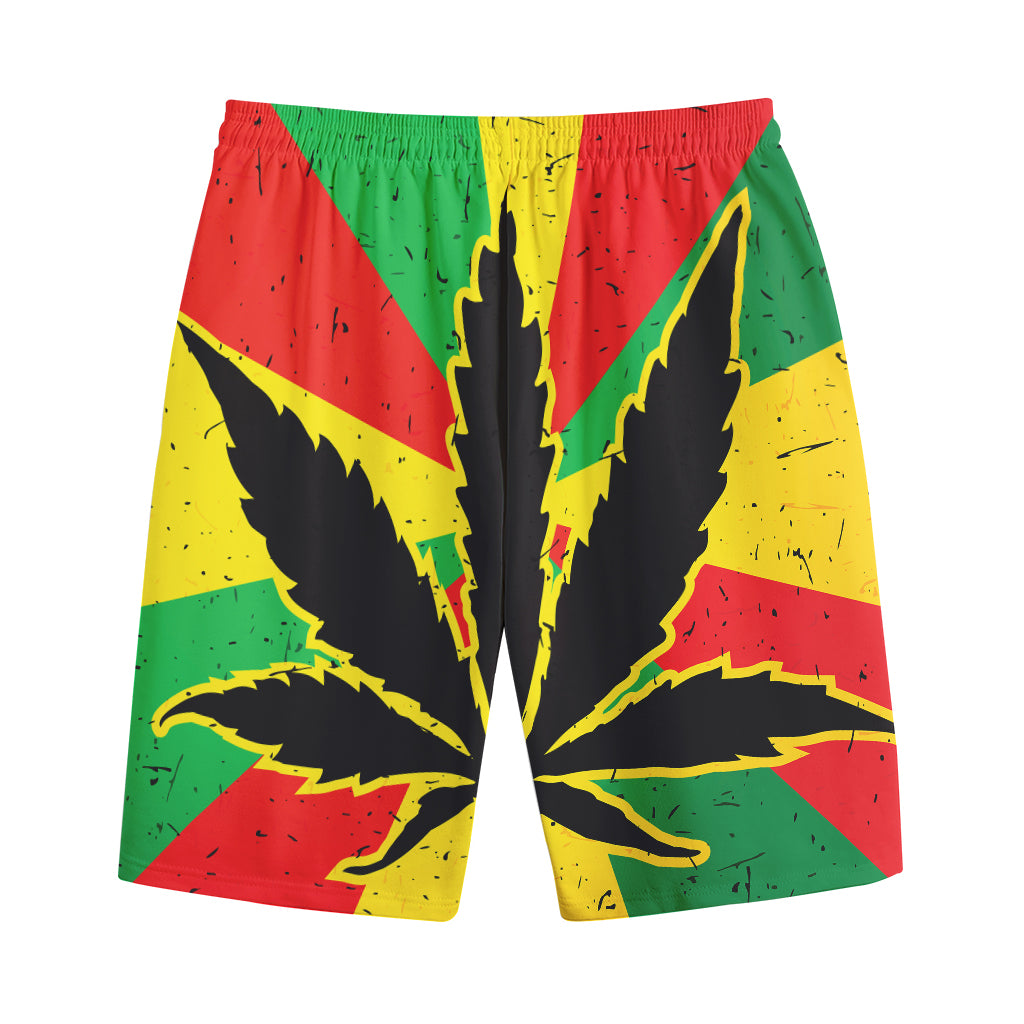 Cannabis Rasta Print Cotton Shorts