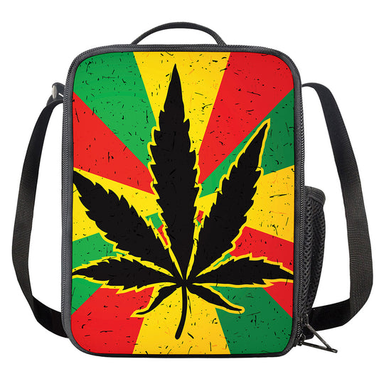 Cannabis Rasta Print Crossbody Lunch Bag