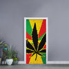 Cannabis Rasta Print Door Sticker