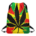 Cannabis Rasta Print Drawstring Backpack