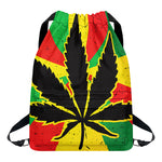 Cannabis Rasta Print Drawstring Backpack
