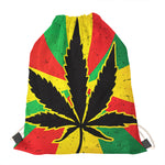 Cannabis Rasta Print Drawstring Bag