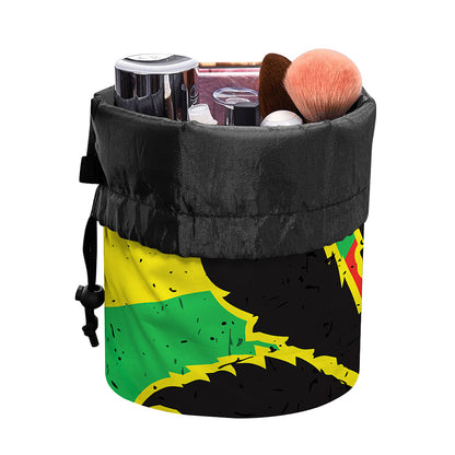 Cannabis Rasta Print Drawstring Makeup Bag