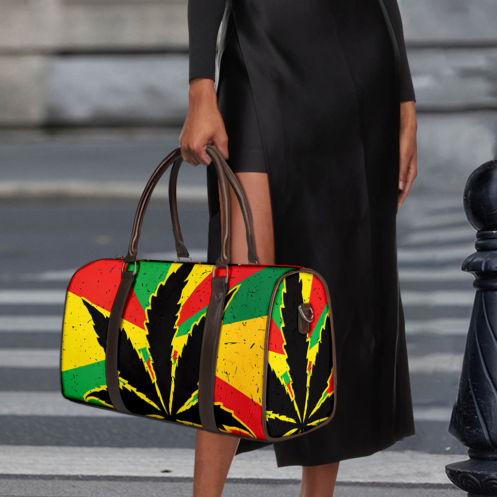 Cannabis Rasta Print Duffle Bag