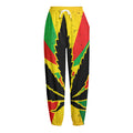 Cannabis Rasta Print Fleece Lined Knit Pants