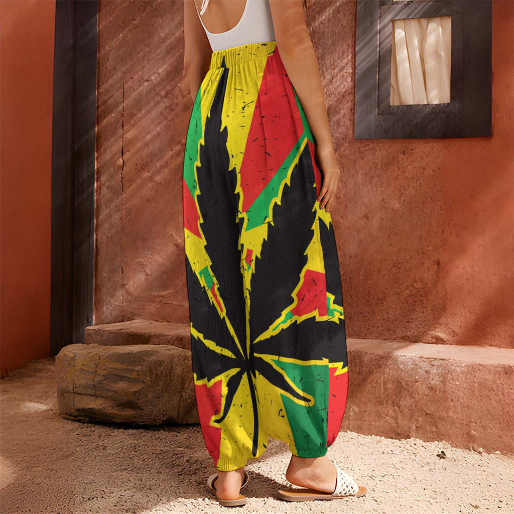 Cannabis Rasta Print Harem Pants
