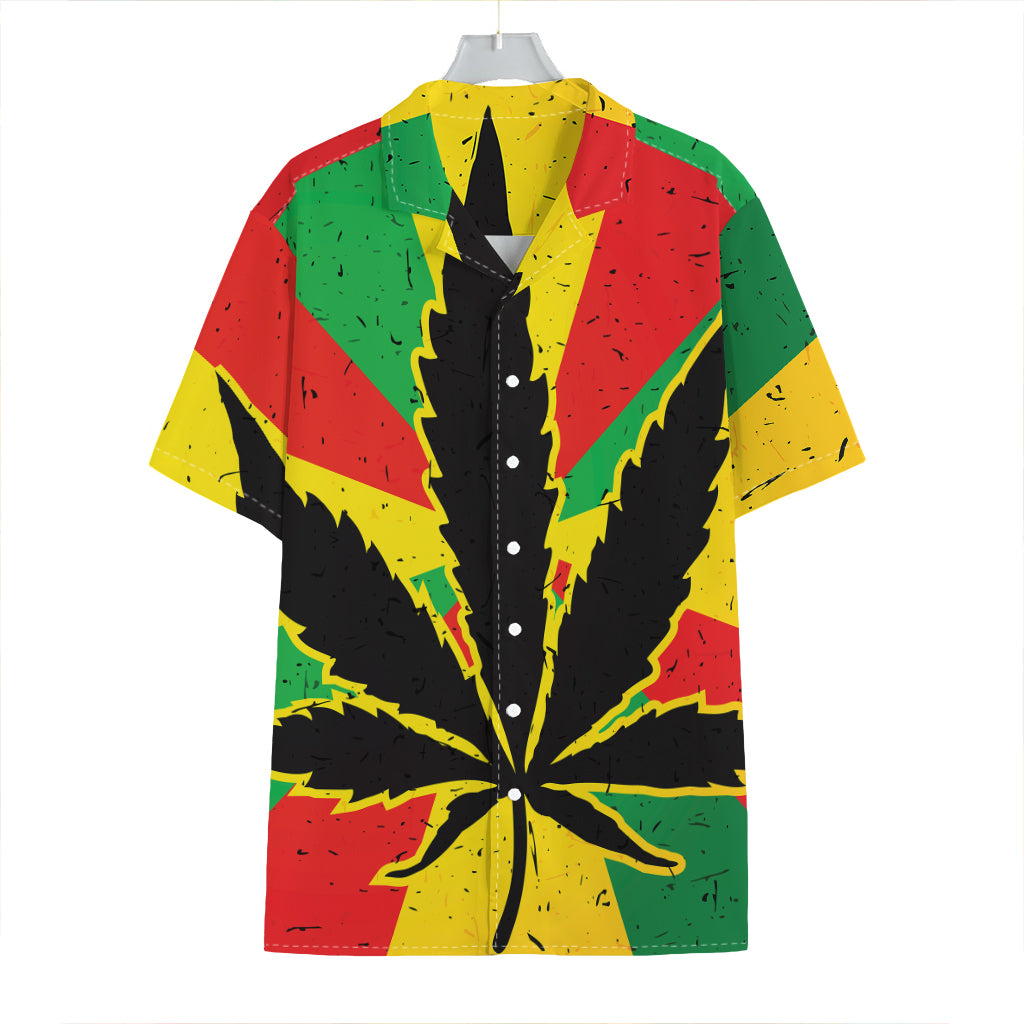 Cannabis Rasta Print Hawaiian Shirt