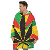 Cannabis Rasta Print Hoodie Blanket