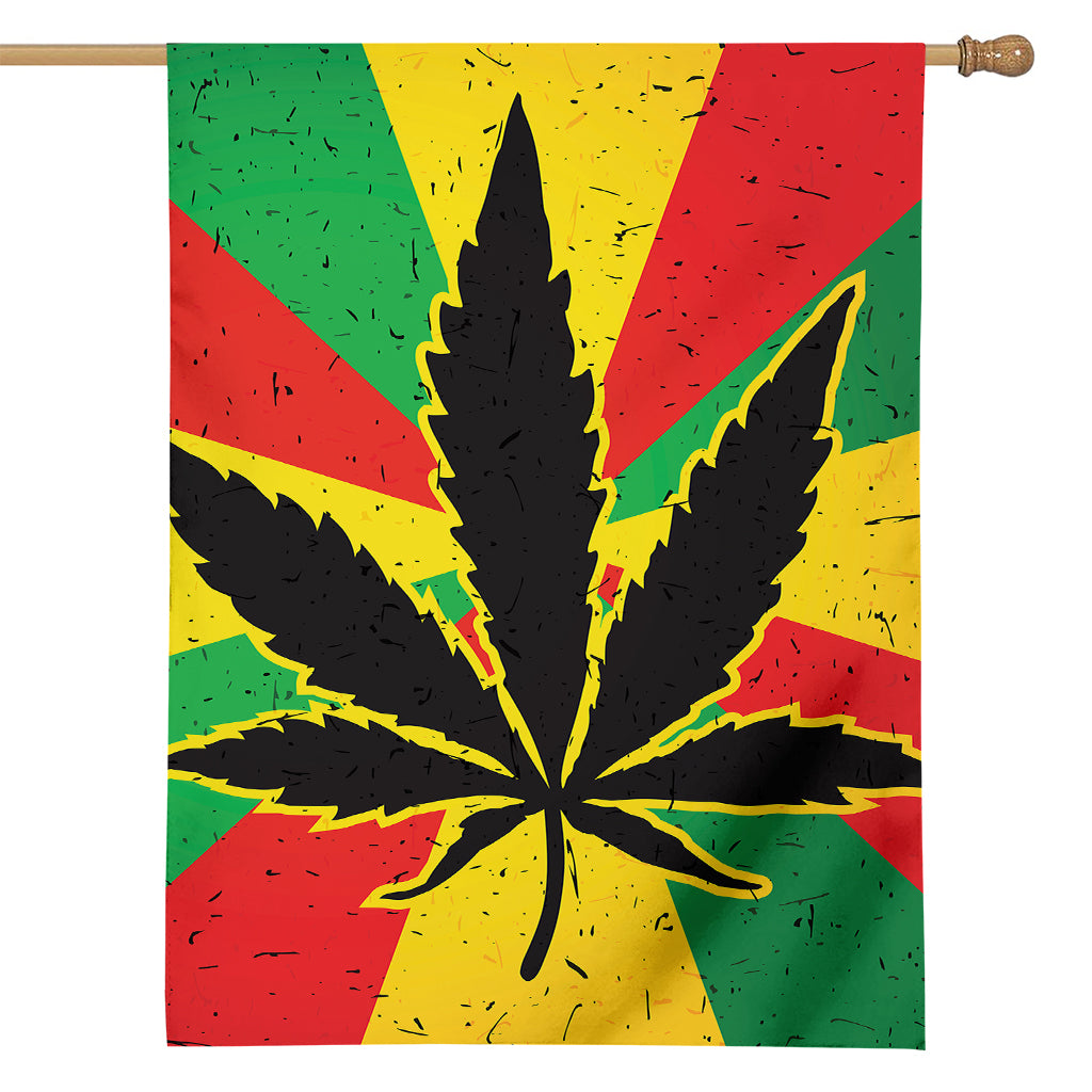 Cannabis Rasta Print House Flag