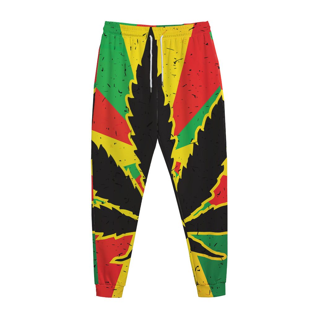 Cannabis Rasta Print Jogger Pants