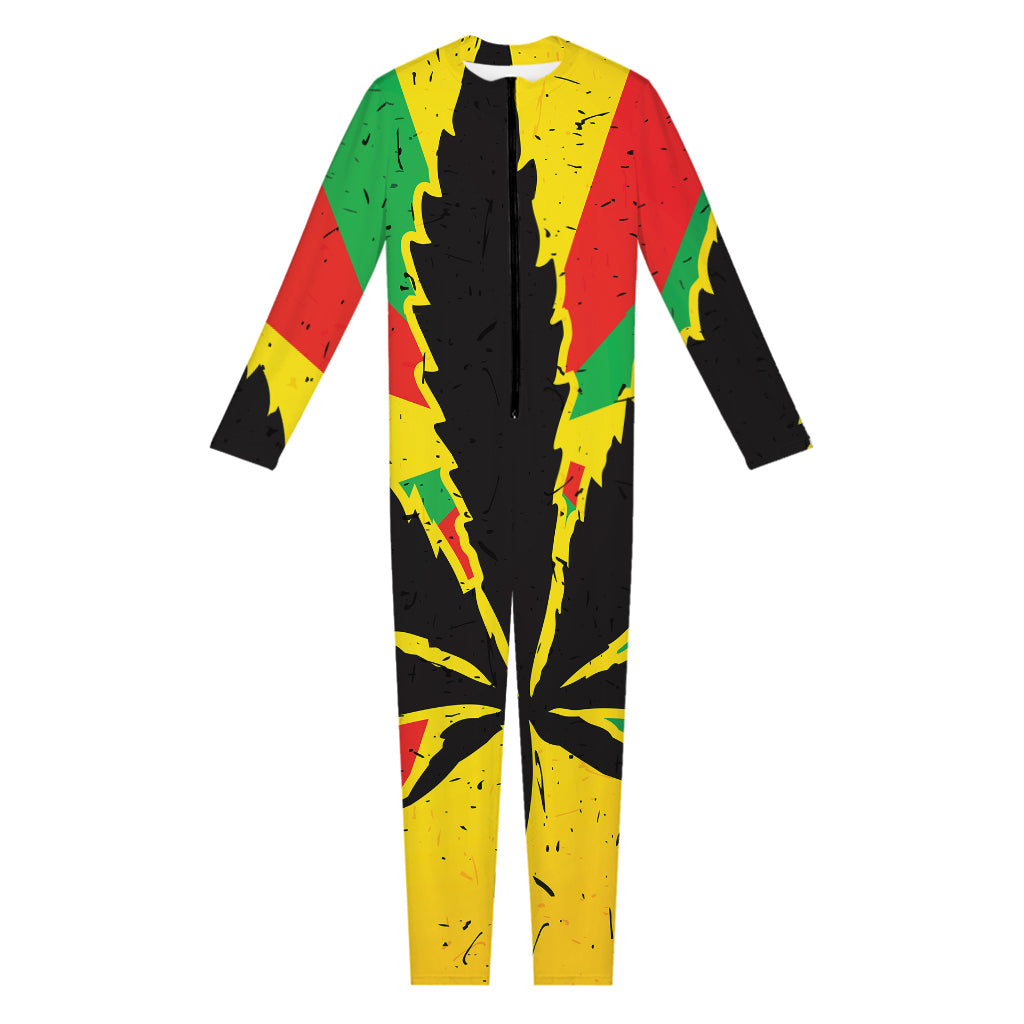 Cannabis Rasta Print Jumpsuit