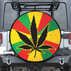 Cannabis Rasta Print Leather Spare Tire Cover