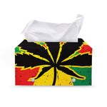 Cannabis Rasta Print Leather Tissue Box Cover
