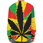 Cannabis Rasta Print Long Sleeve Baseball Jersey