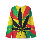 Cannabis Rasta Print Long Sleeve Short Coat