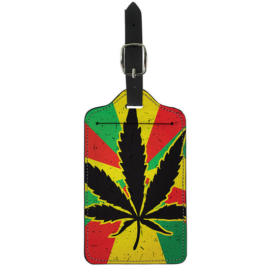 Cannabis Rasta Print Luggage Tag