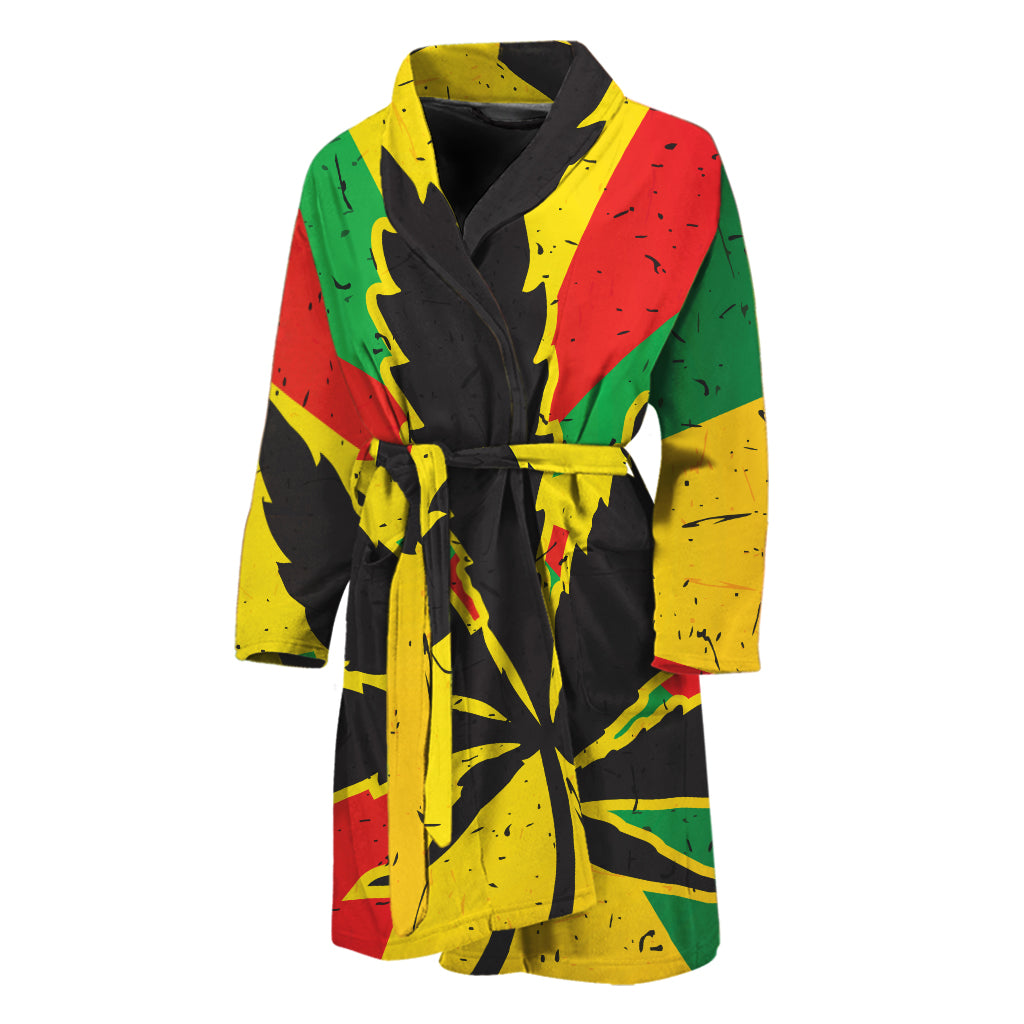 Cannabis Rasta Print Men's Bathrobe