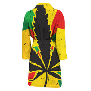 Cannabis Rasta Print Men's Bathrobe