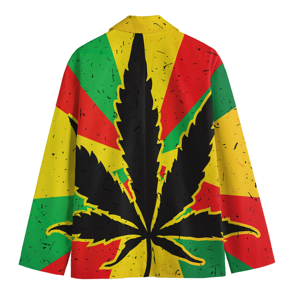 Cannabis Rasta Print Men's Blazer