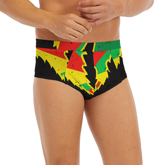 Cannabis Rasta Print Men's Briefs