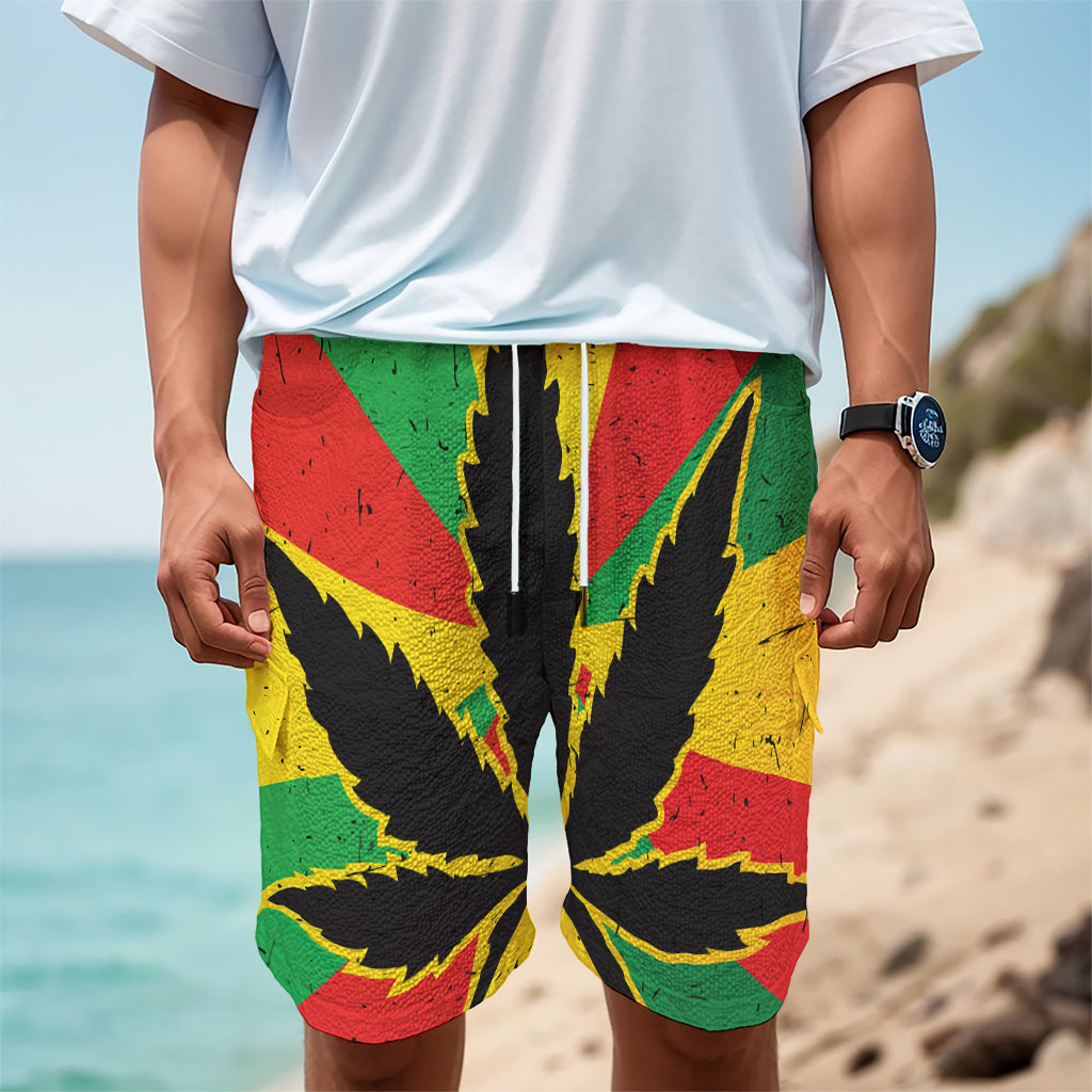 Cannabis Rasta Print Men's Cargo Shorts