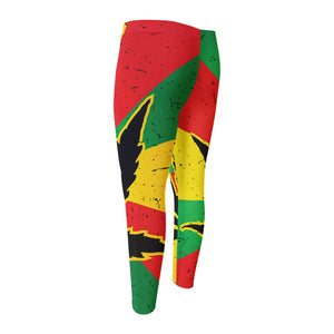 Cannabis Rasta Print Men's Compression Pants