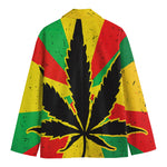 Cannabis Rasta Print Men's Cotton Blazer