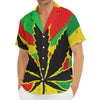 Cannabis Rasta Print Men's Deep V-Neck Shirt