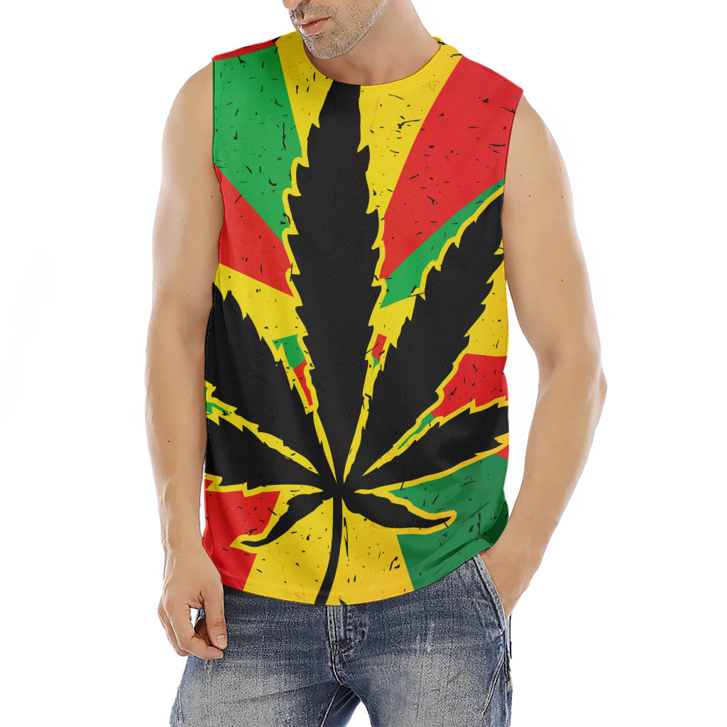 Cannabis Rasta Print Men's Fitness Tank Top