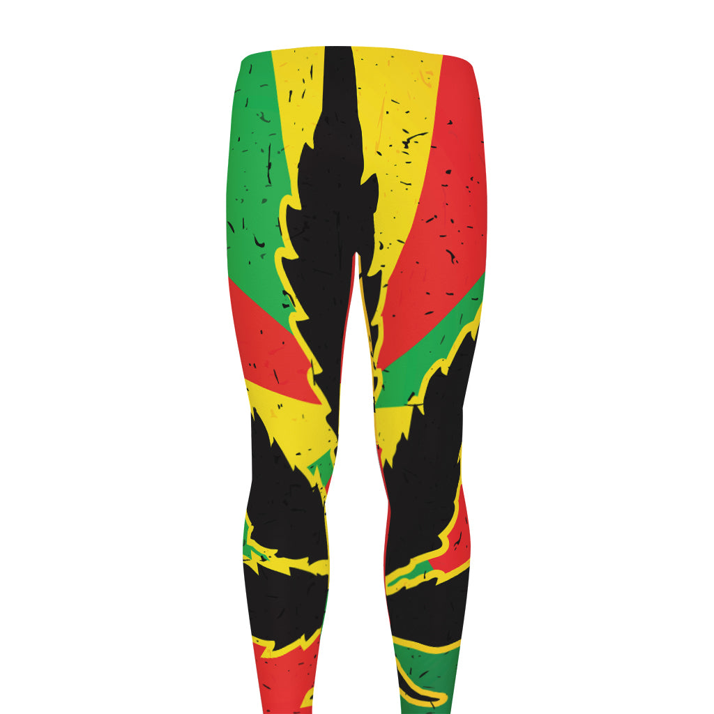 Cannabis Rasta Print Men's leggings