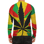 Cannabis Rasta Print Men's Long Sleeve Rash Guard