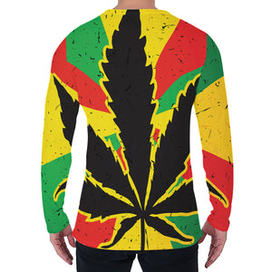 Cannabis Rasta Print Men's Long Sleeve T-Shirt