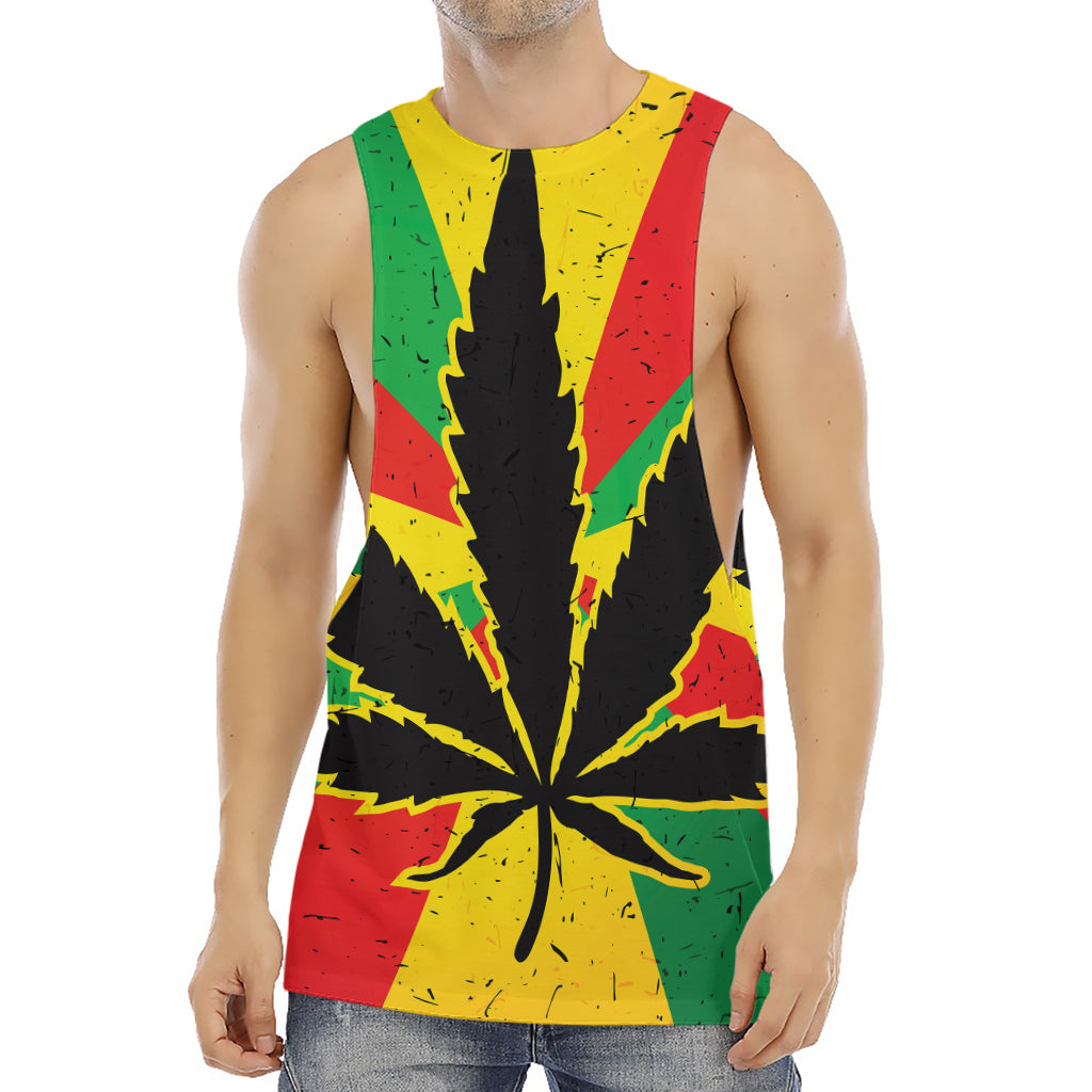 Cannabis Rasta Print Men's Muscle Tank Top