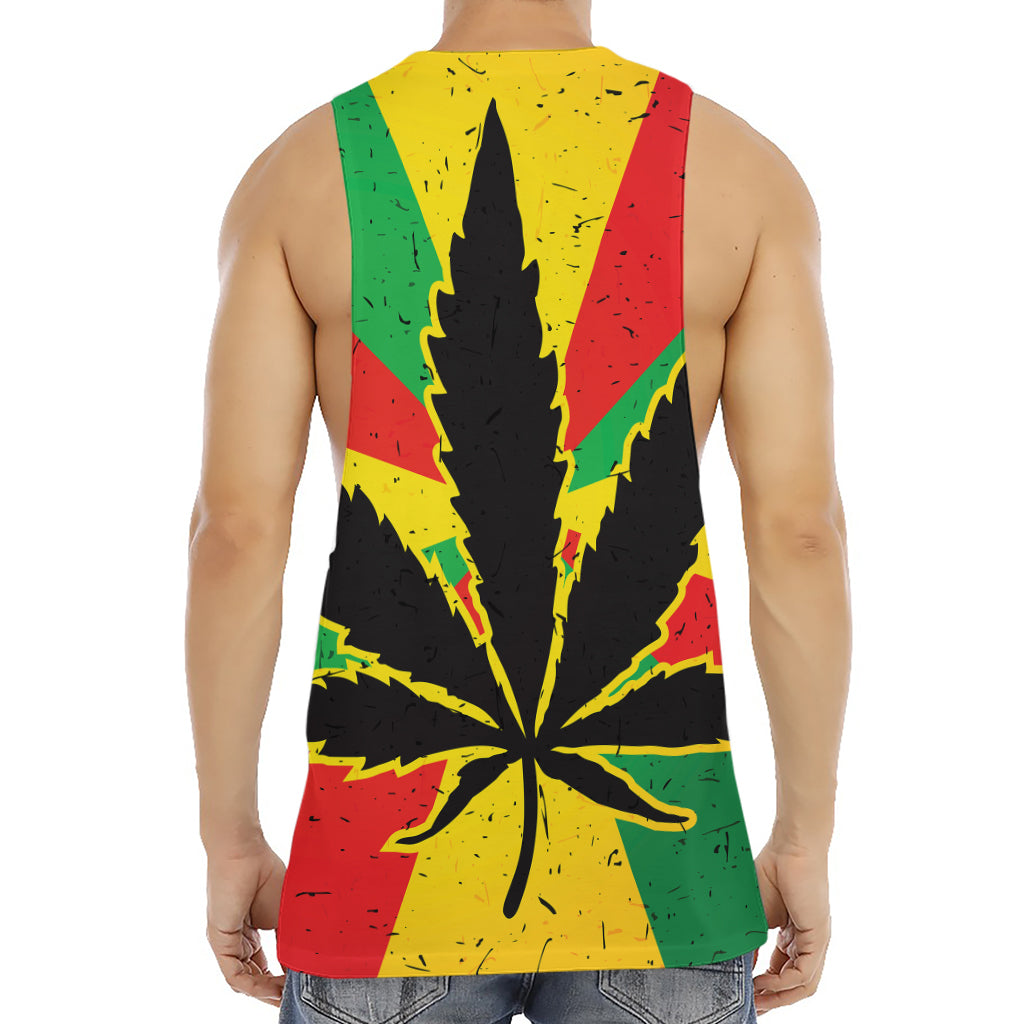 Cannabis Rasta Print Men's Muscle Tank Top