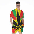 Cannabis Rasta Print Men's Romper
