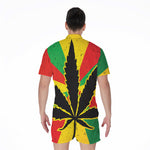 Cannabis Rasta Print Men's Rompers