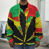 Cannabis Rasta Print Men's Shirt Jacket