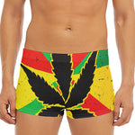 Cannabis Rasta Print Men's Short Boxer Briefs
