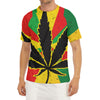 Cannabis Rasta Print Men's Short Sleeve Rash Guard