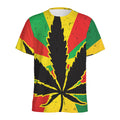Cannabis Rasta Print Men's Athletic T-Shirt