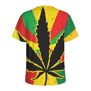 Cannabis Rasta Print Men's Sports T-Shirt