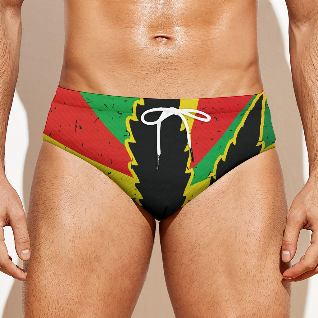 Cannabis Rasta Print Men's Swim Briefs